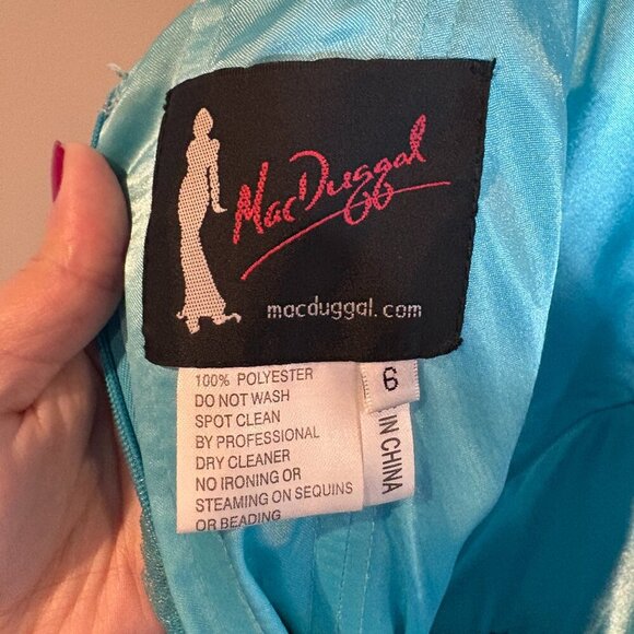 Mac Duggal Y2K Aqua formal ball gown 61405H - Picture 6 of 6